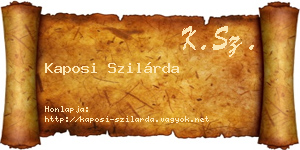 Kaposi Szilárda névjegykártya